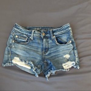American eagle high rise ripped stretchy shorts